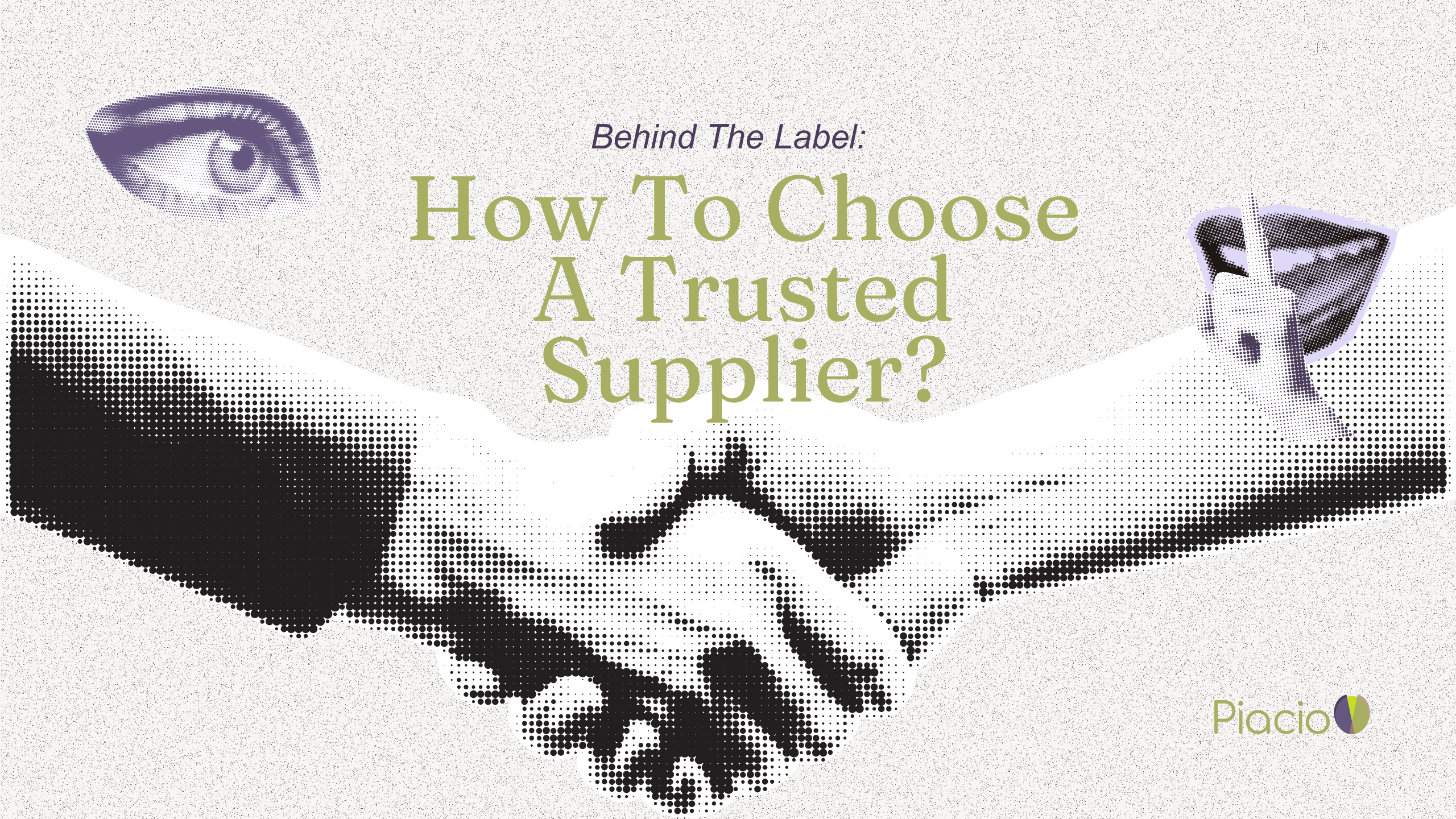 Graphic featuring a handshake with the text ‘How To Choose A Trusted Supplier?’ representing trust, quality assurance, and transparency in evaluating natural supplement suppliers.